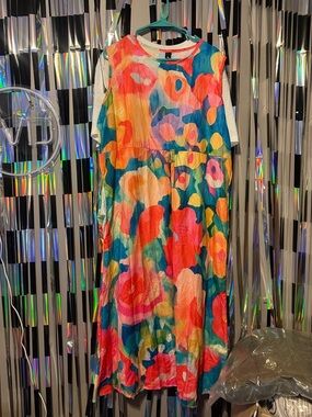 Vibrant Multicolor Floral Midi Dress